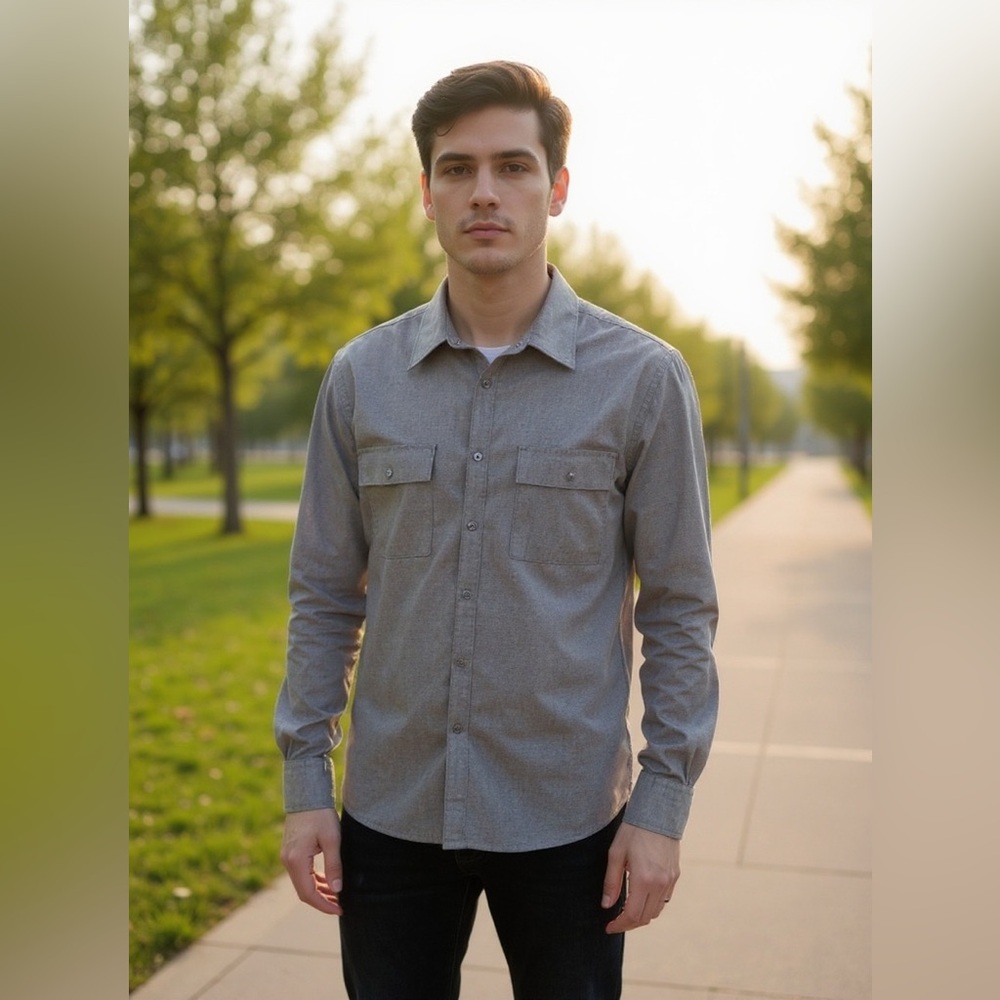 Kenneth Cole Charcoal Button-Up Shirt